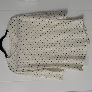 Sonoma simi sheer cream and gray shirt  xs